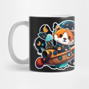 Riley the Red Panda but he's boat captain ready to plunder some treasure Sticker Mug